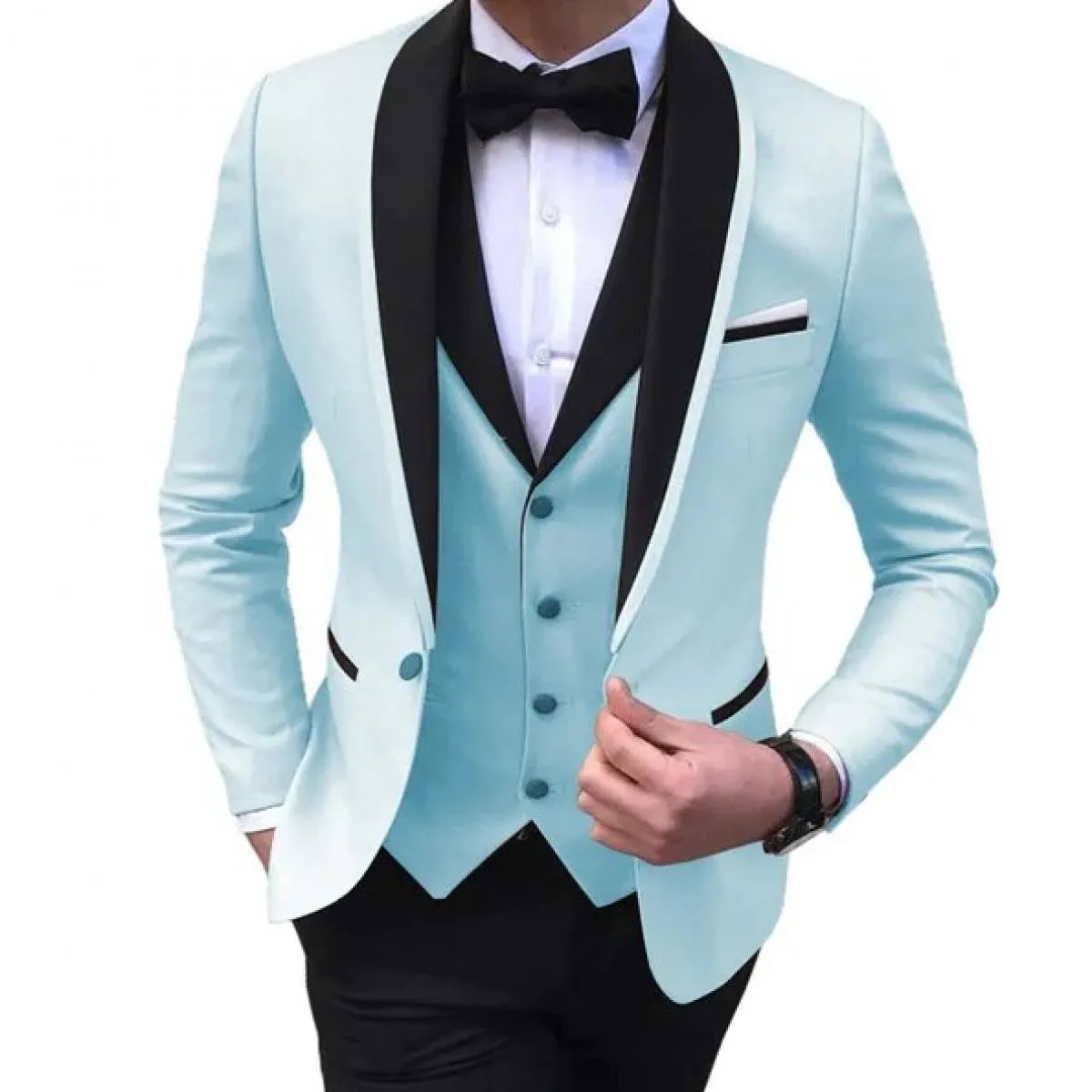 Completo gilet pantaloni 3 pezzi set / 2023 moda casual nuovi uomini boutique business abiti da sposa blazer giacca cappotto pan
