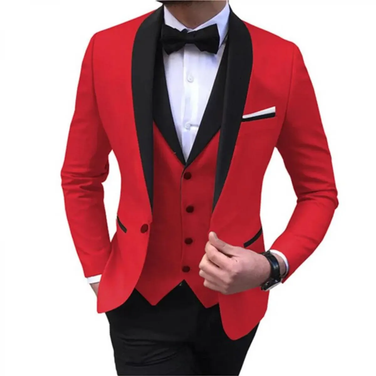 Completo gilet pantaloni 3 pezzi set / 2023 moda casual nuovi uomini boutique business abiti da sposa blazer giacca cappotto pan