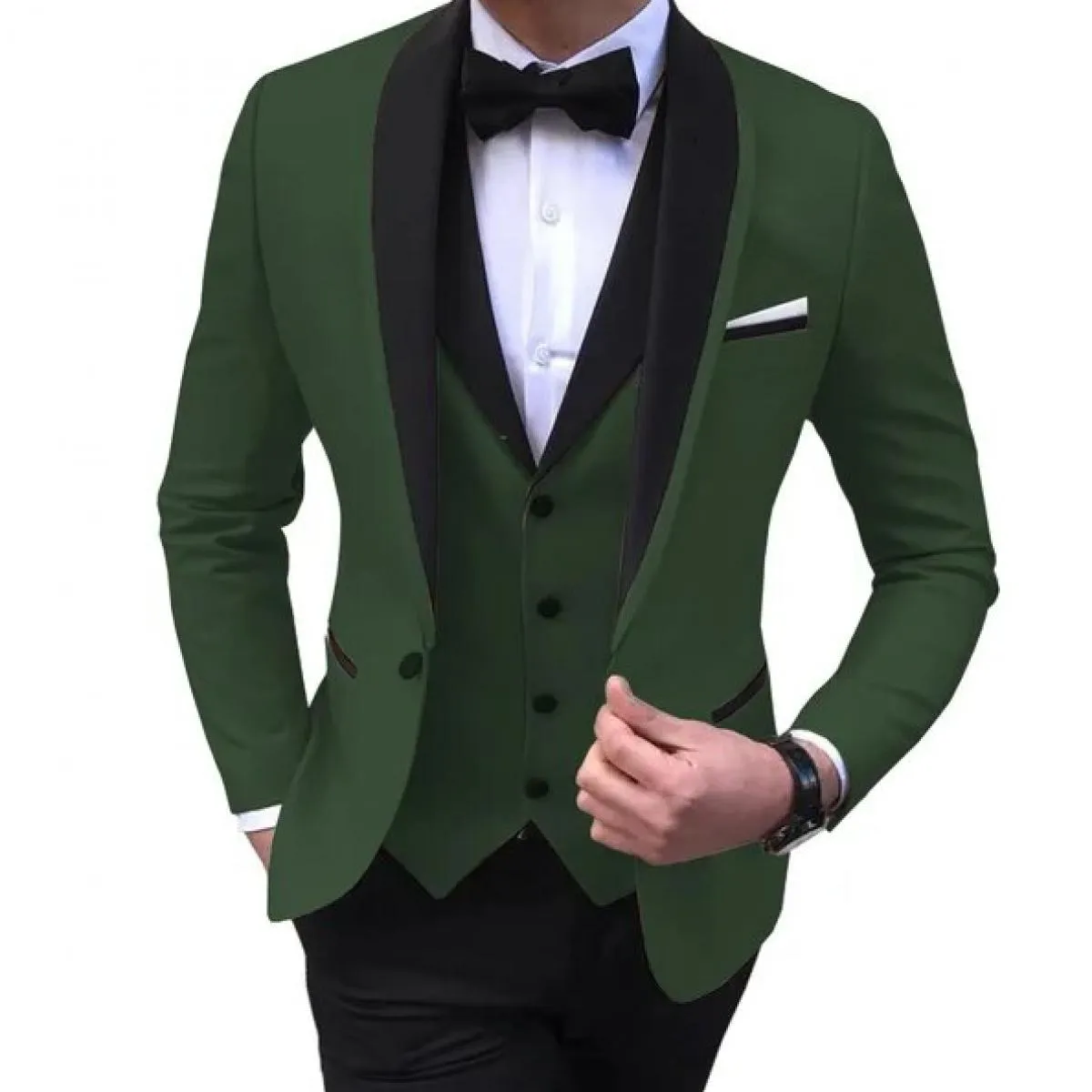 Completo gilet pantaloni 3 pezzi set / 2023 moda casual nuovi uomini boutique business abiti da sposa blazer giacca cappotto pan