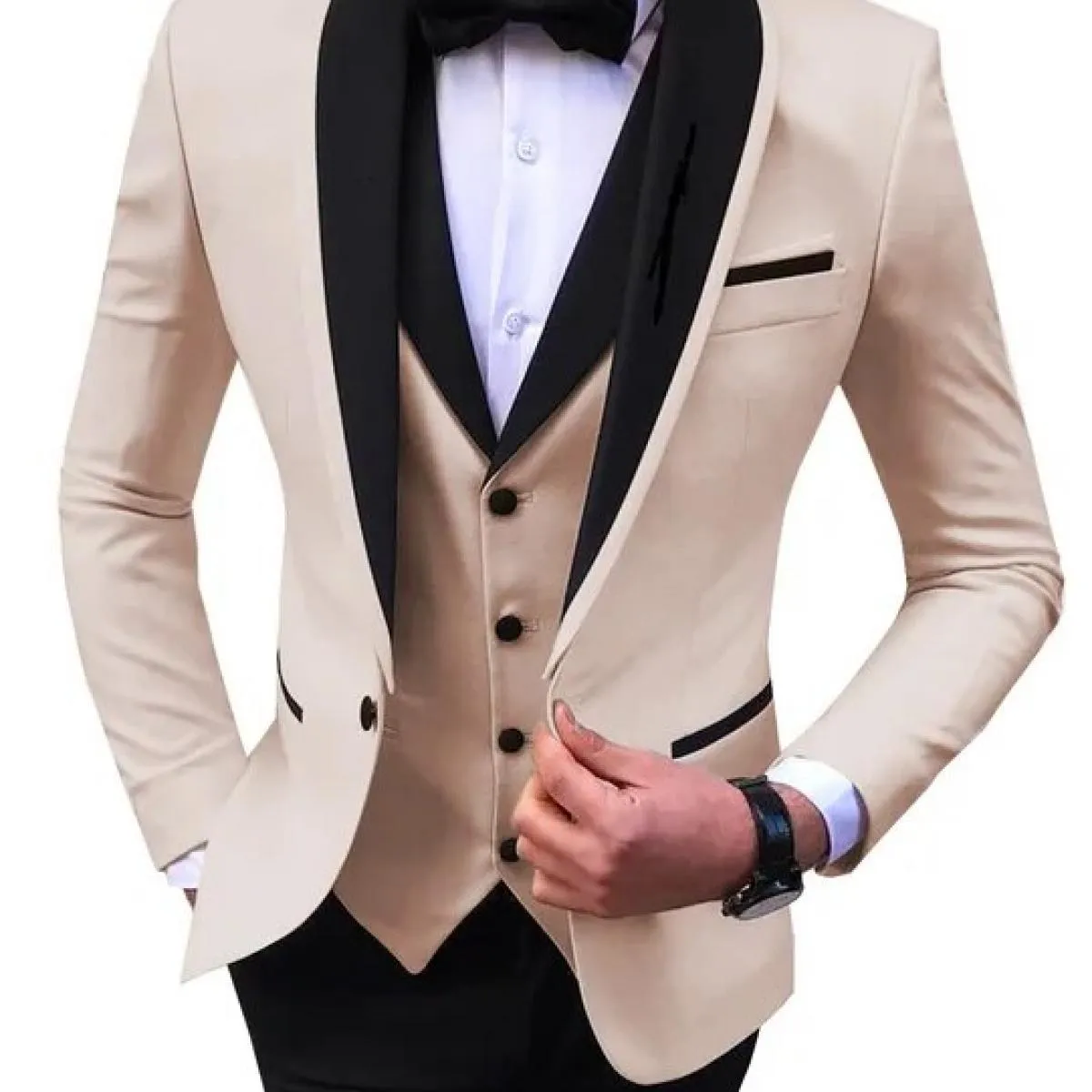 Completo gilet pantaloni 3 pezzi set / 2023 moda casual nuovi uomini boutique business abiti da sposa blazer giacca cappotto pan