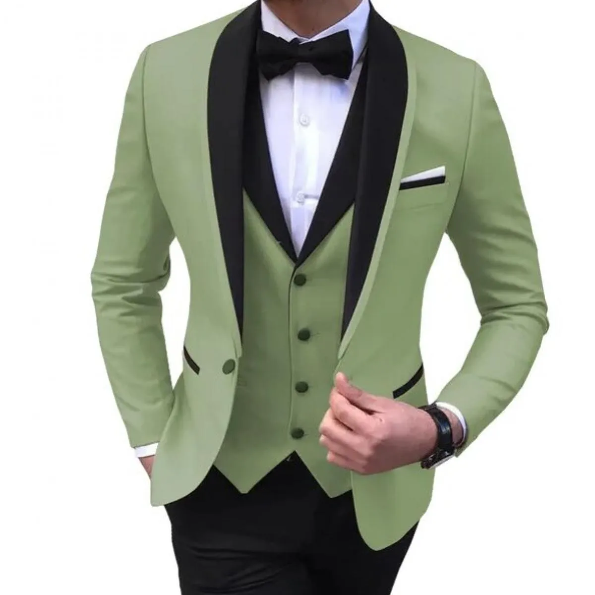 Completo gilet pantaloni 3 pezzi set / 2023 moda casual nuovi uomini boutique business abiti da sposa blazer giacca cappotto pan