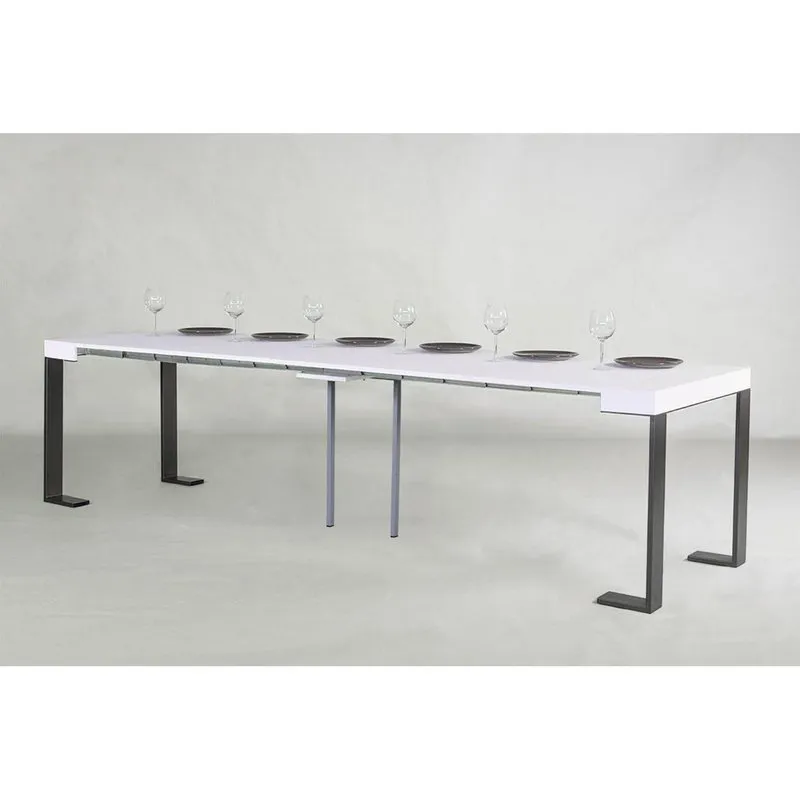 Consolle allungabili Consolle Tecno 40/300, bianco frassino/antracite