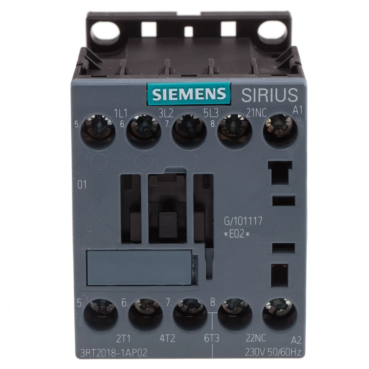 Contattore Siemens, serie 3RT2, 3 poli, 3 NA, 16 A, 7,5 kW, bobina 230 V c.a.