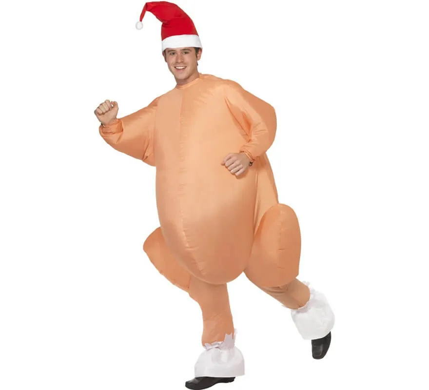 Costume da babbo natale arrosto gonfiabile per uomo