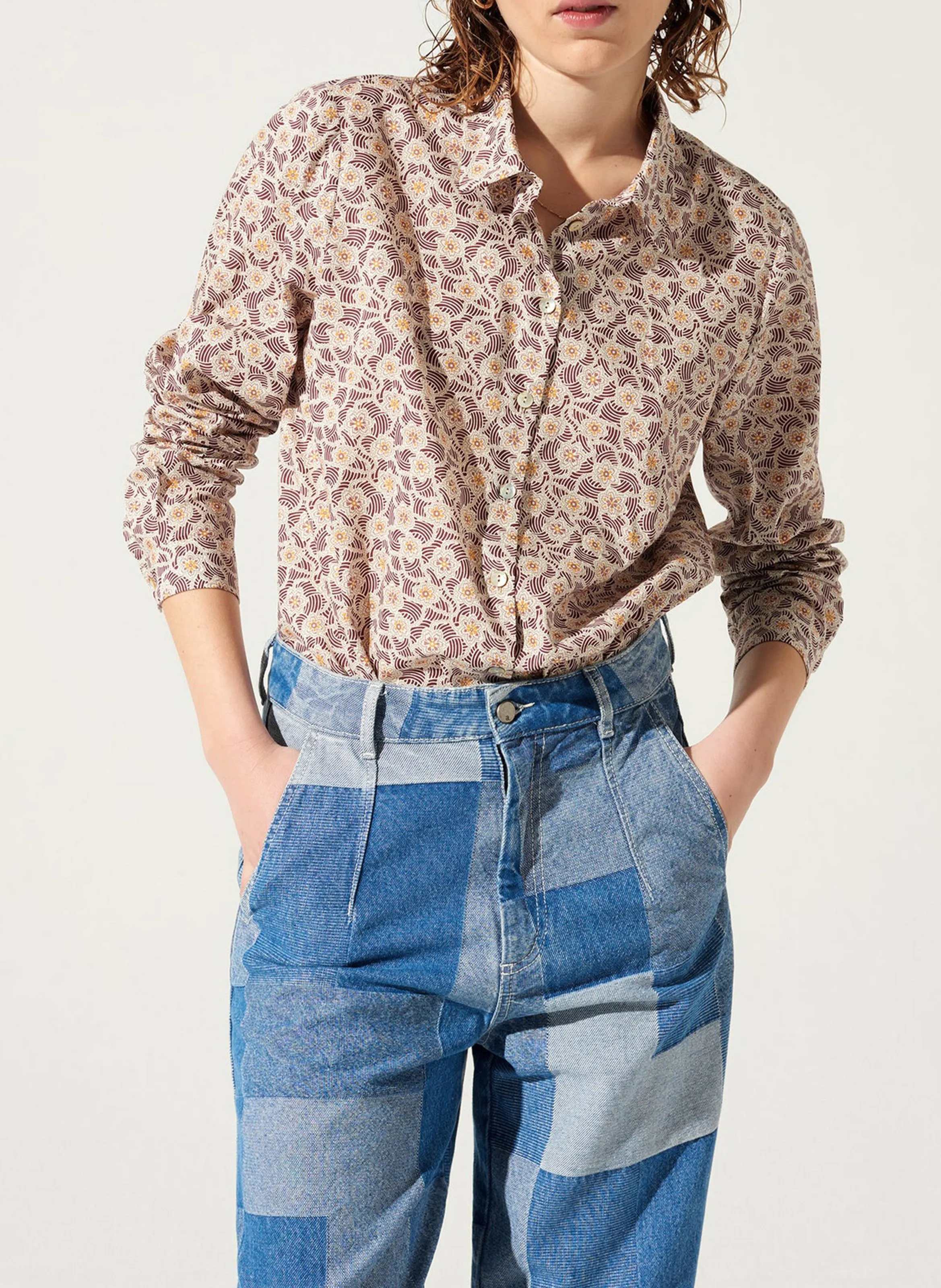  COTELAC   Camicia colletto classico in lino e cotone | Rosso