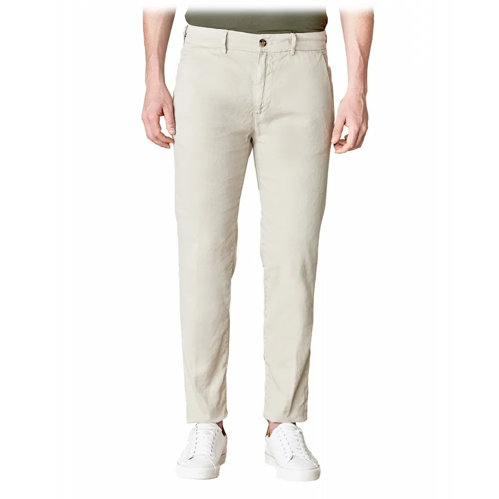 Cruna - Pantalone Marais in Lino - 540 - ECRU - Handmade in Italy - Pantaloni di Alta Qualità Luxury