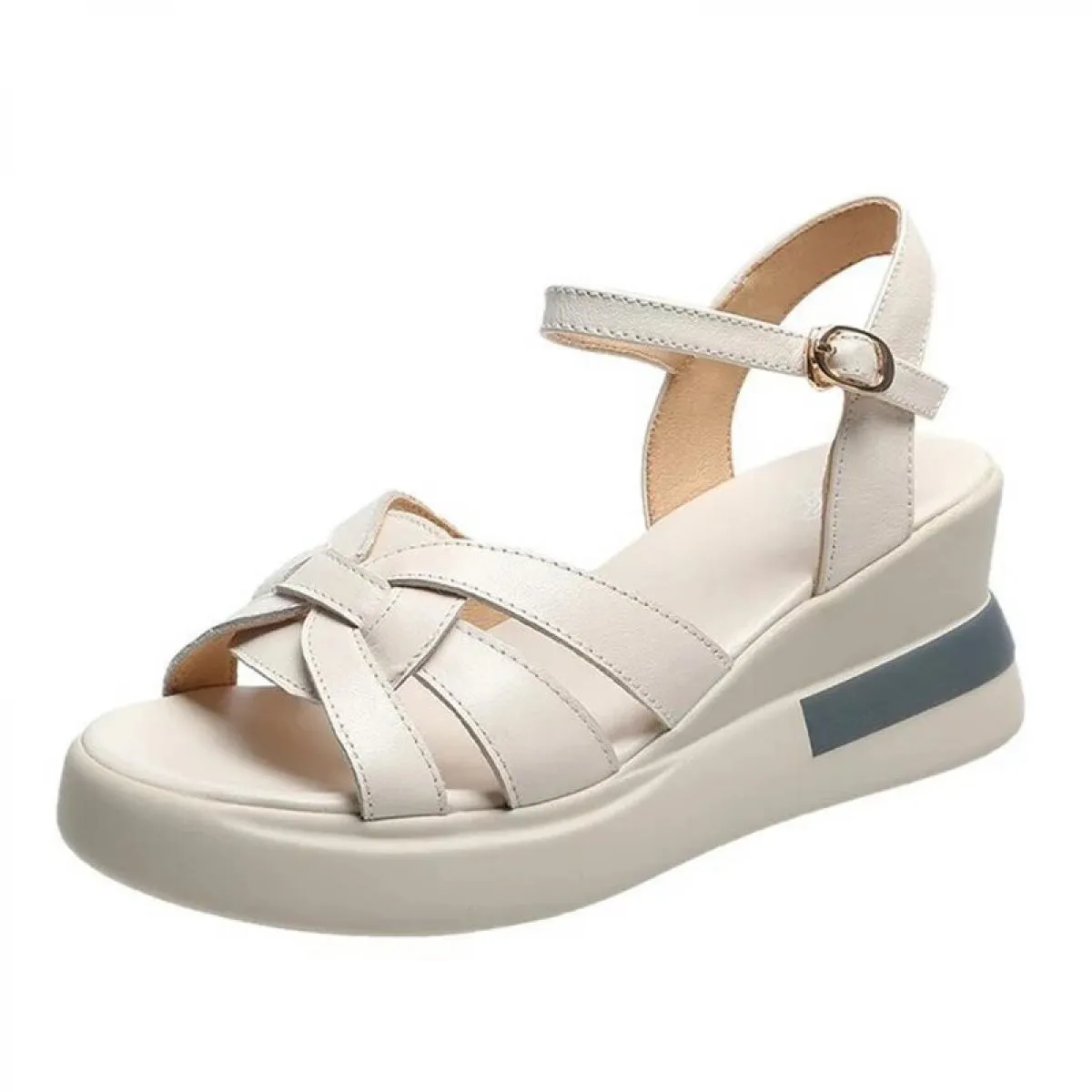 Dillards Sandali da donnaComodi sandali con zeppa da donna Casual Retro Opentoe cinturino alla caviglia con supporto per l'arco