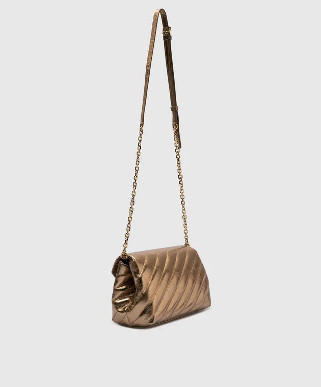 Dolce&Gabbana Borsa a tracolla Lop logo in pelle dorata BB7312AP308