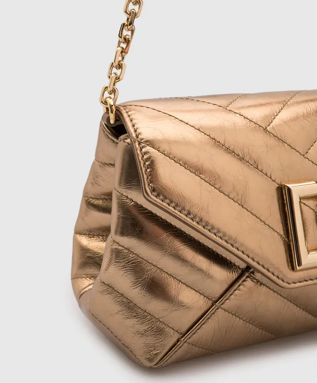 Dolce&Gabbana Borsa a tracolla Lop logo in pelle dorata BB7312AP308