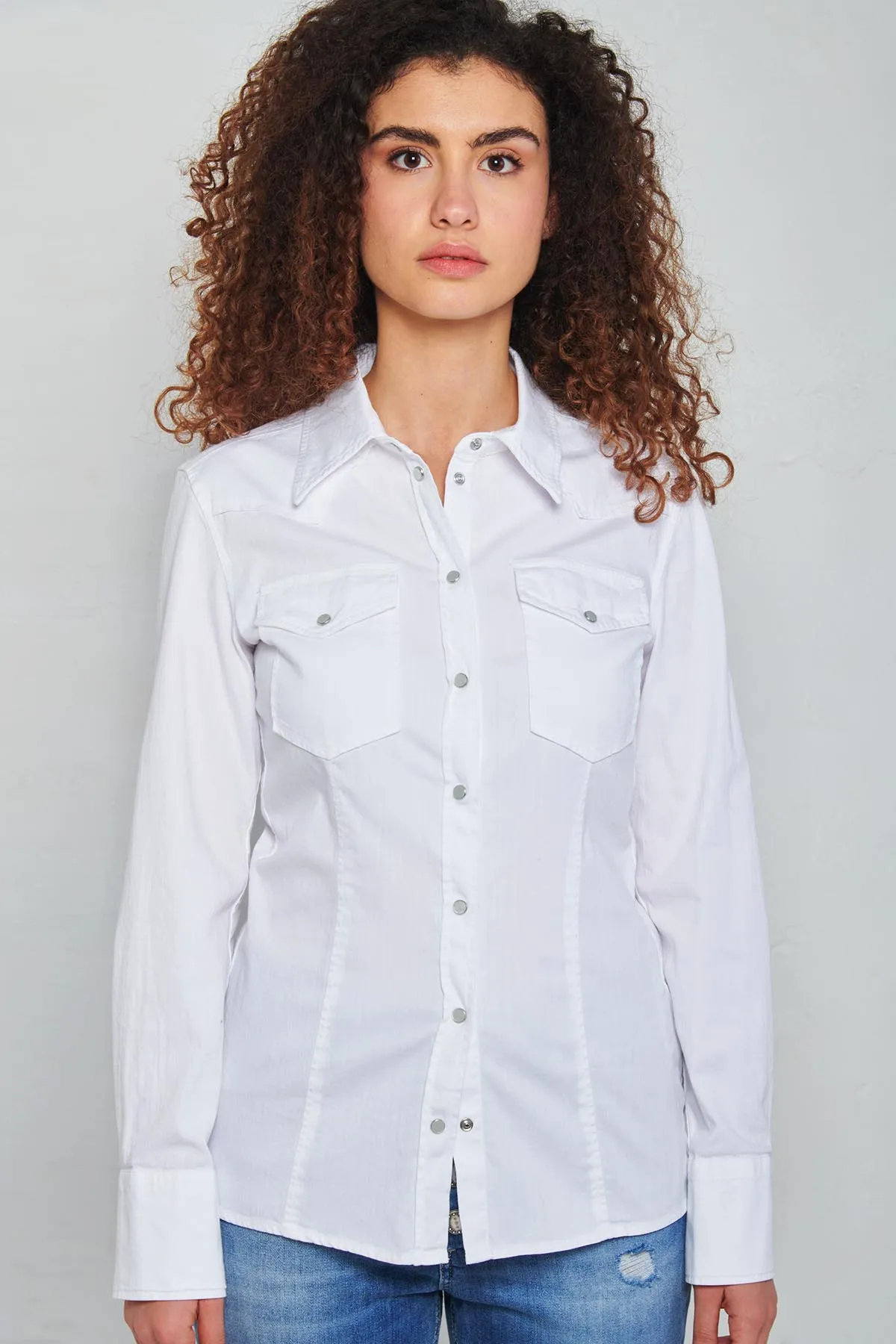 DONDUP Camicia texana in cotone stretch