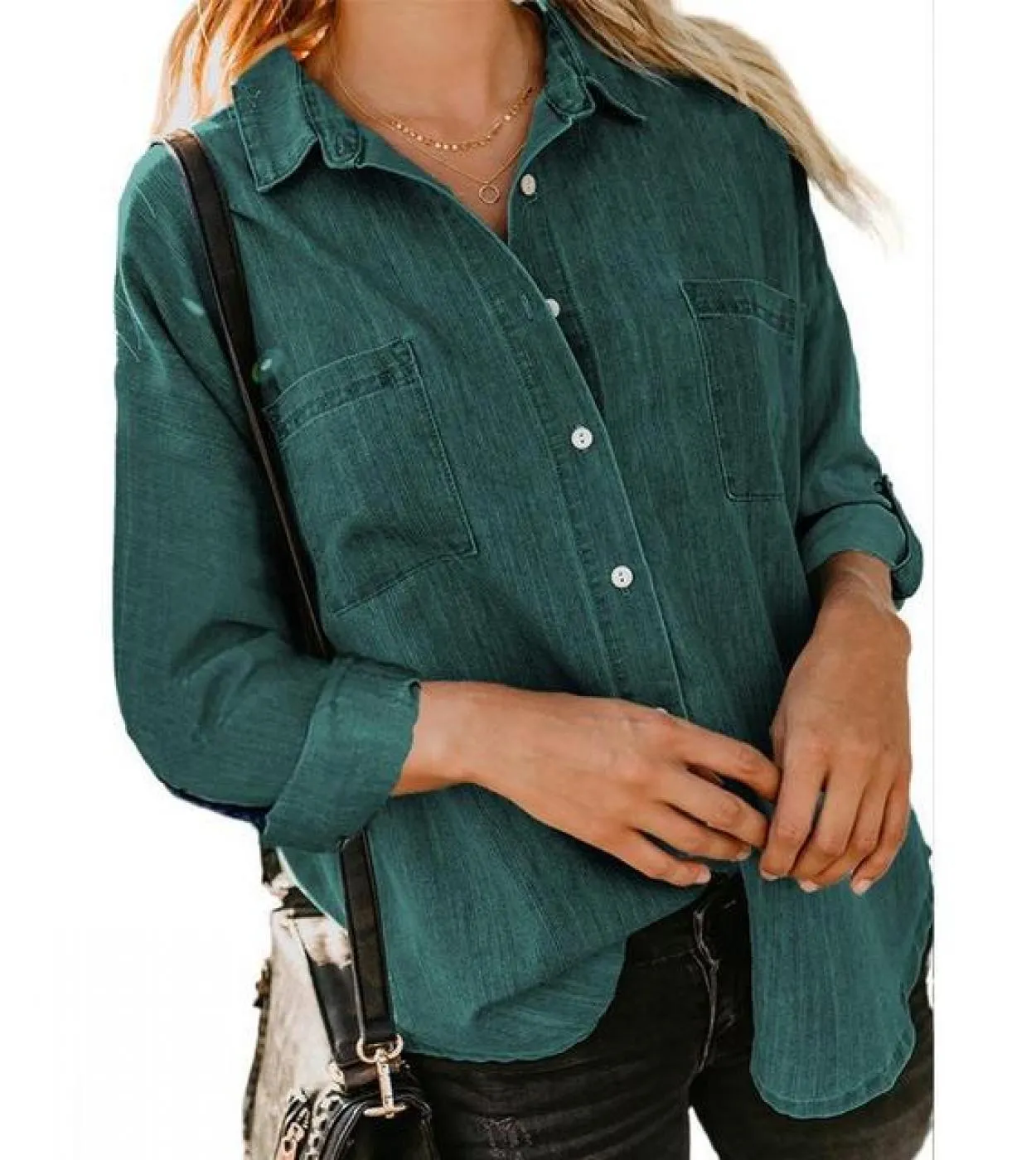Elegante manica lunga vintage colletto rovesciato cappotto camicette camicette donna ufficio donne tutte abbinate abbigliamento