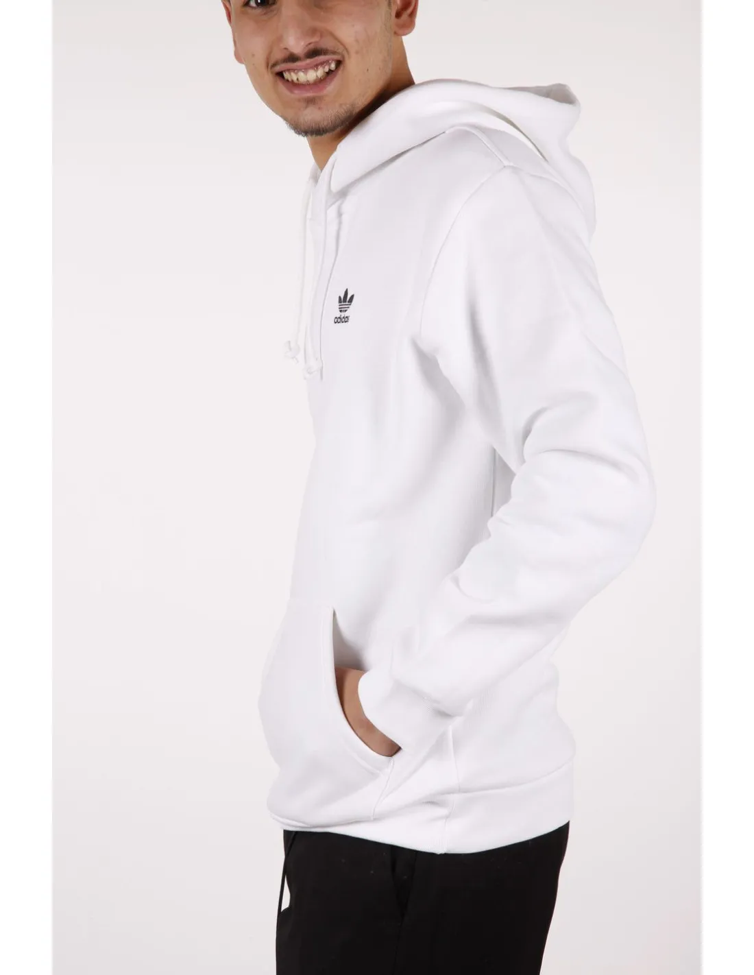 Felpa bianca uomo Essential Hoody Adidas