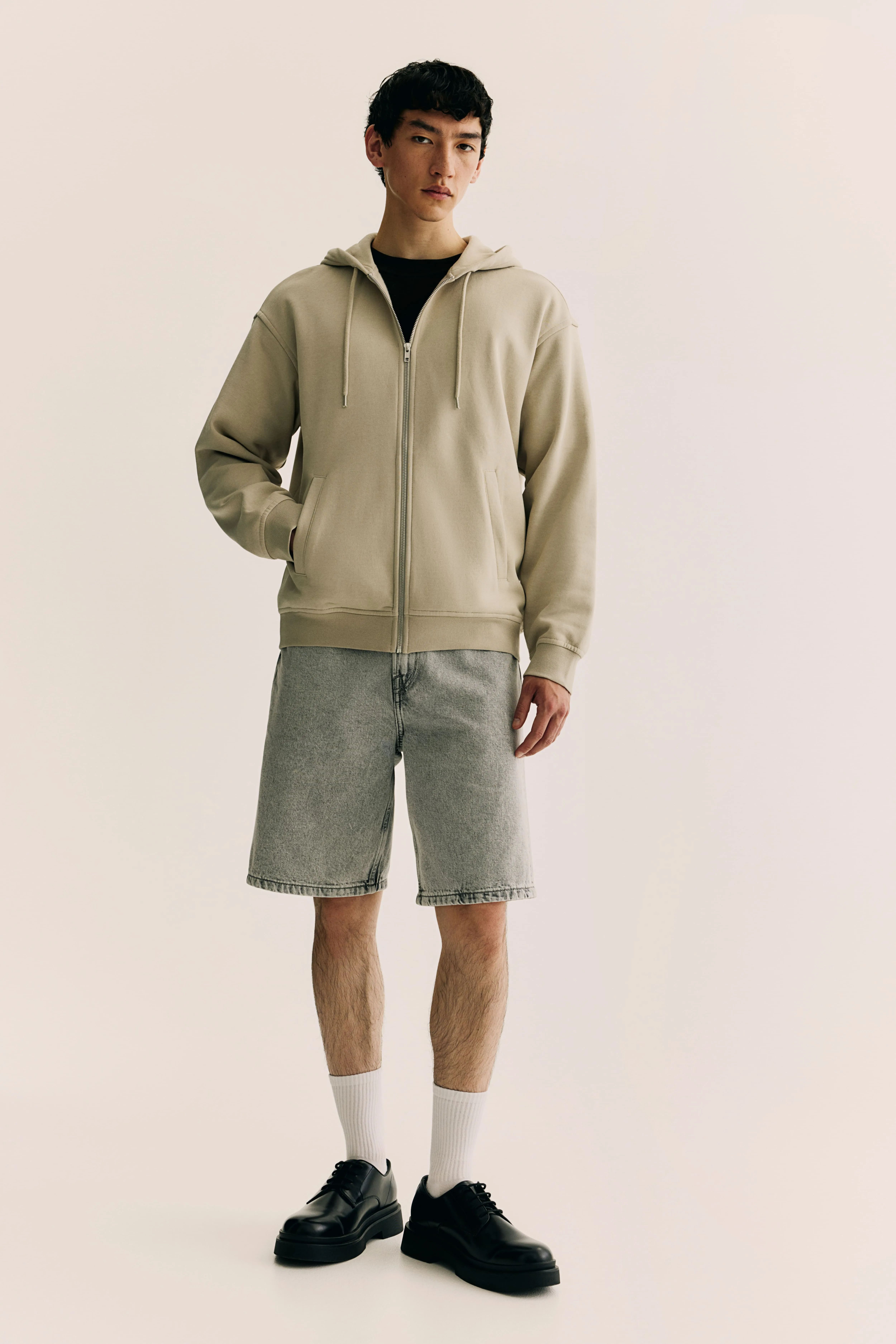 Felpa con cappuccio e cerniera Loose Fit