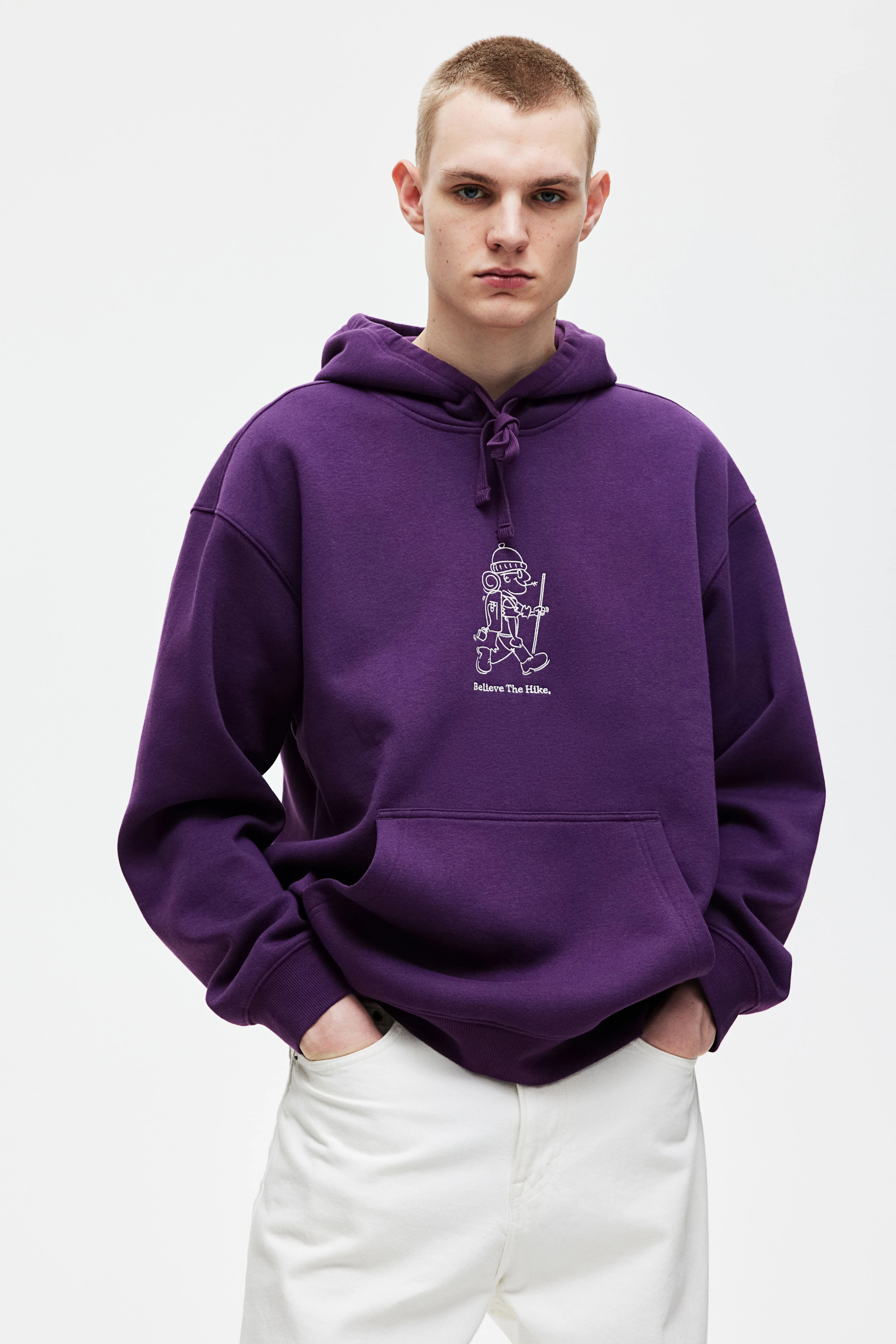 Felpa con cappuccio e stampa Loose Fit