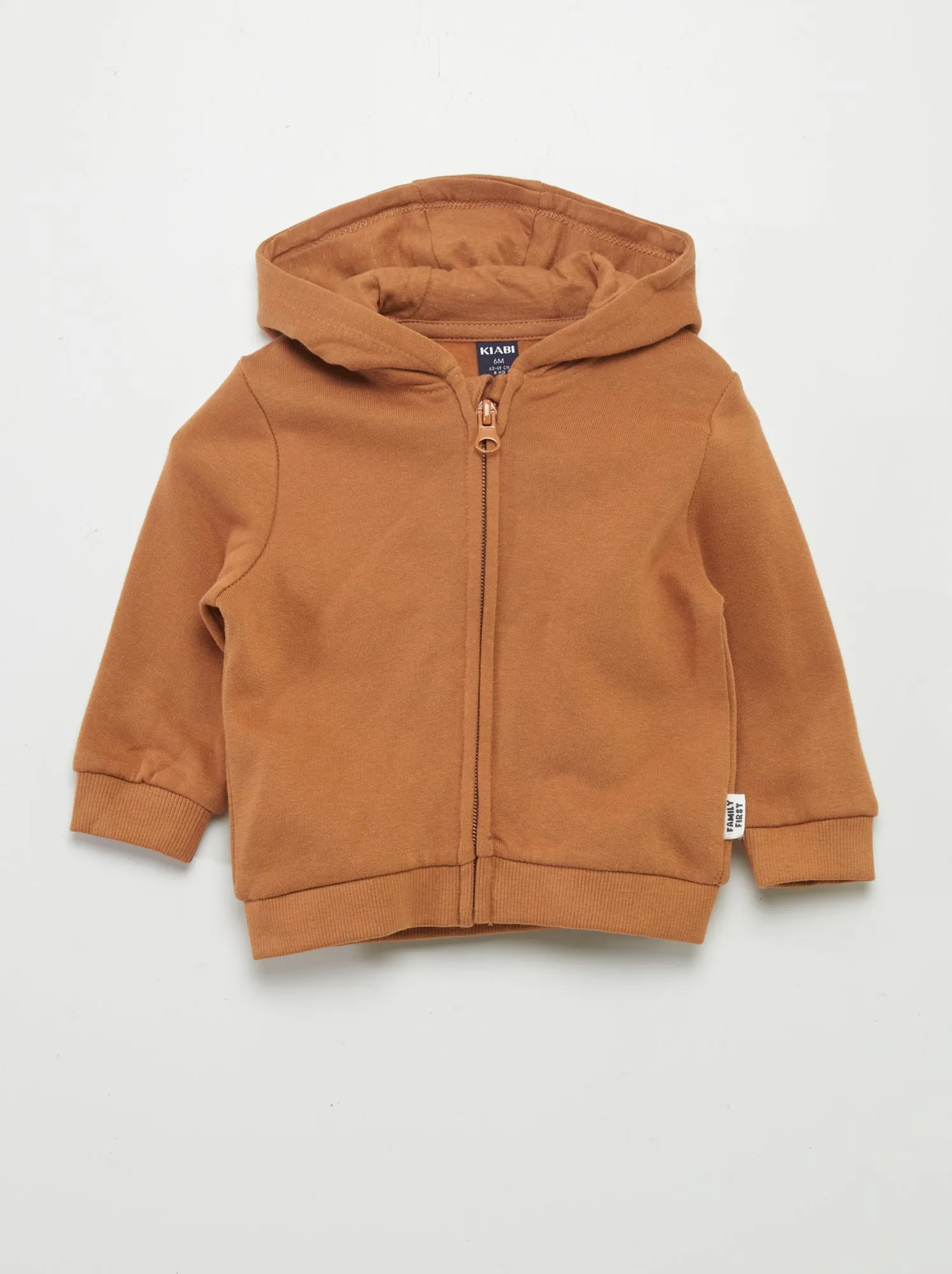 Felpa con zip e cappuccio - MARRONE