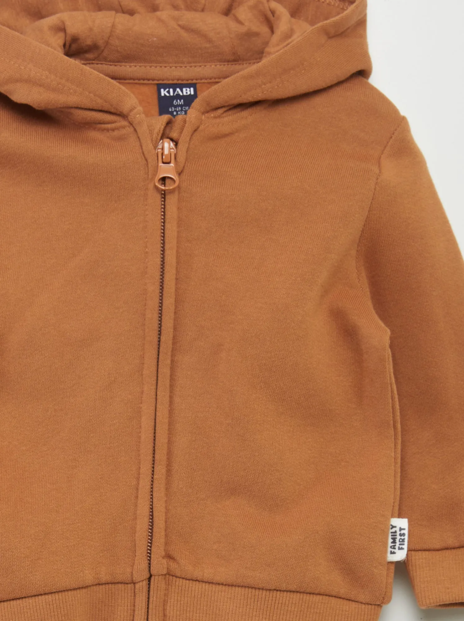 Felpa con zip e cappuccio - MARRONE