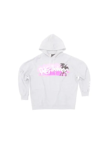 Felpa Donna con Cappuccio DISCLAIMER Stampa Logo 51675 Bianco