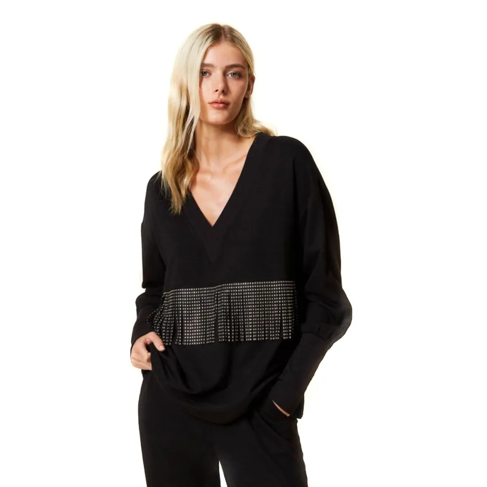 Felpa Twinset Donna Frange Con Borchie