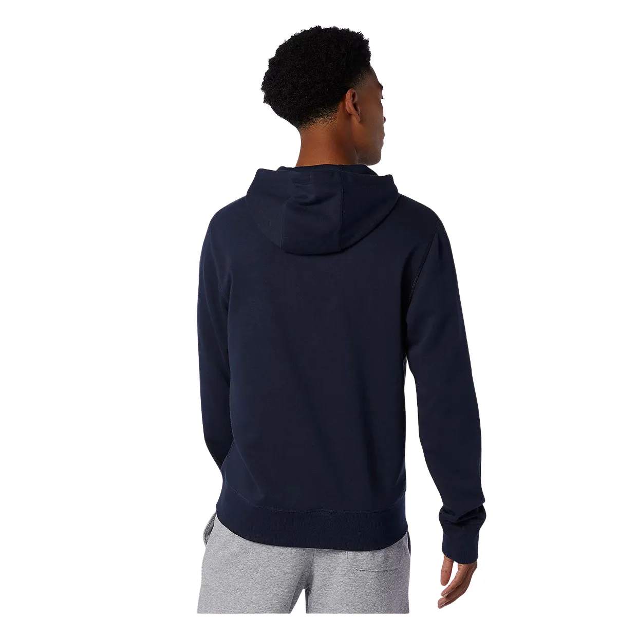 Felpa Uomo New Balance Essentials Stacked Logo PO Blu