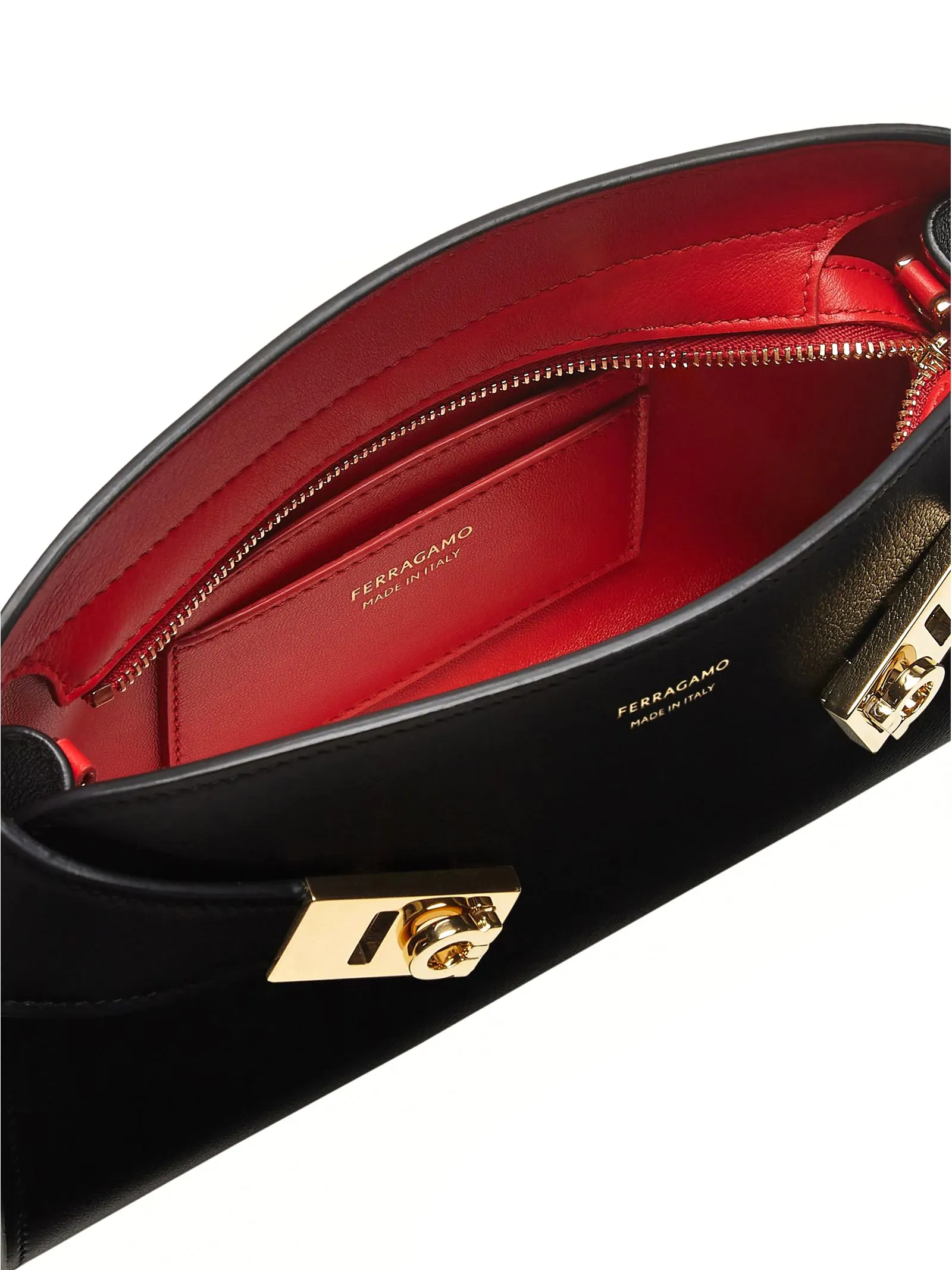 FERRAGAMO Accessori,Borse Borsa a tracolla Hug mini in pelle di vitello nero 