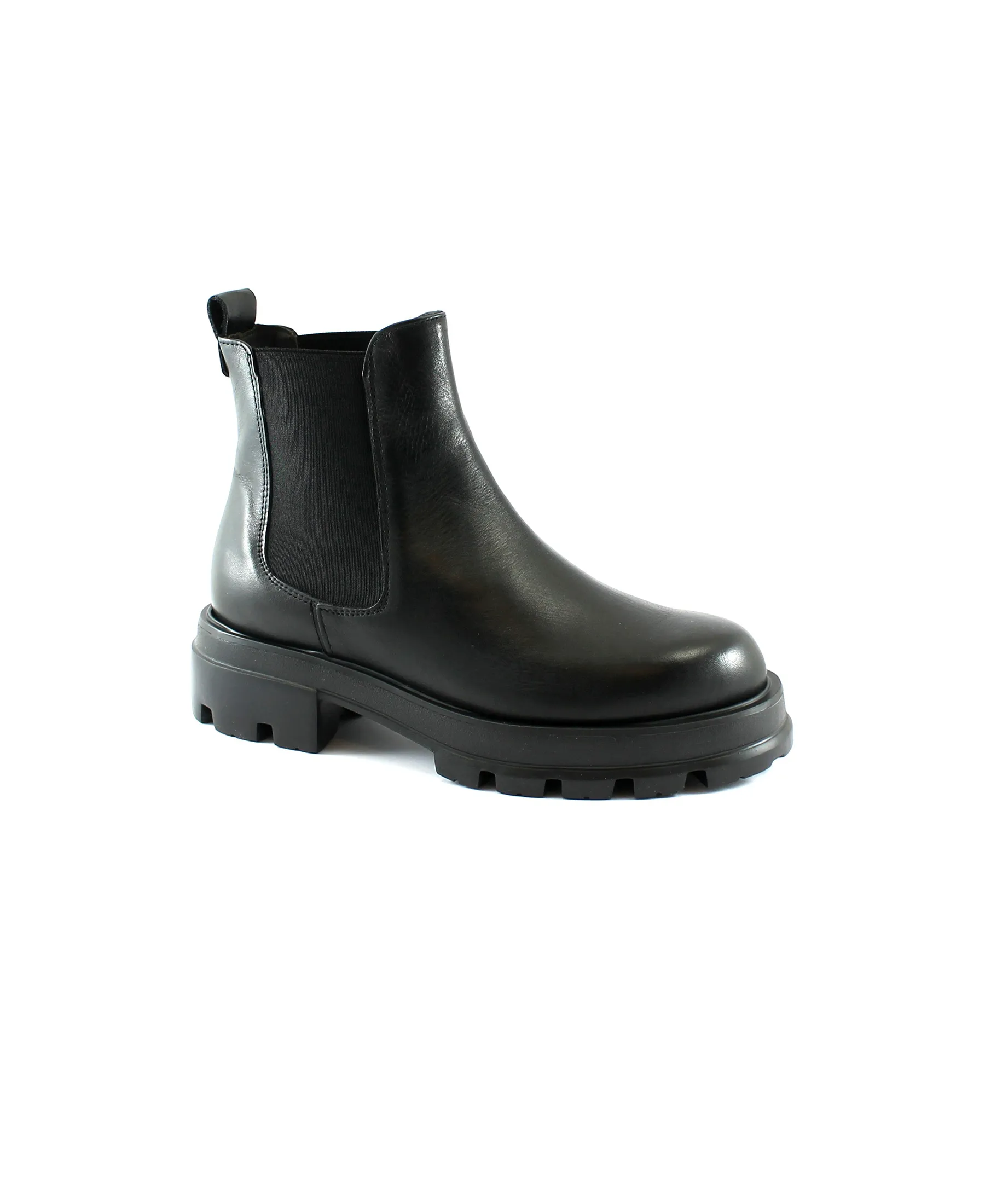 FRANCO FEDELE D678 nero scarpe  donna beatles stivaletti pelle elastici carrarmato