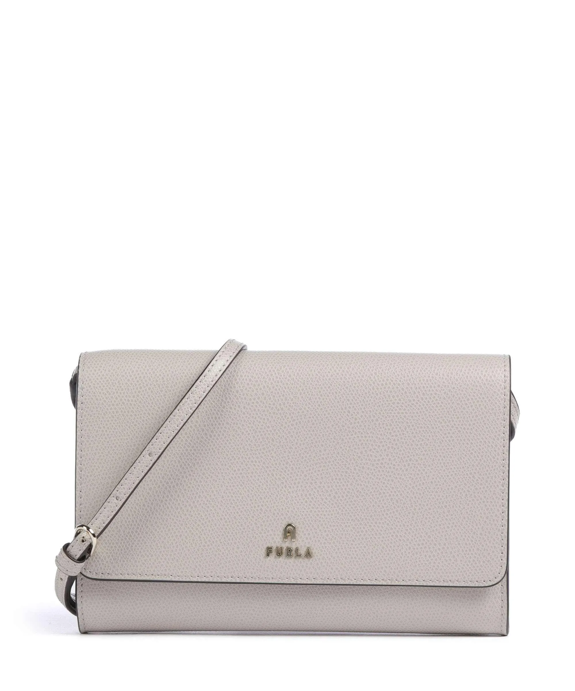  Furla Borsa a tracolla pelle granulata grigio chiaro  
