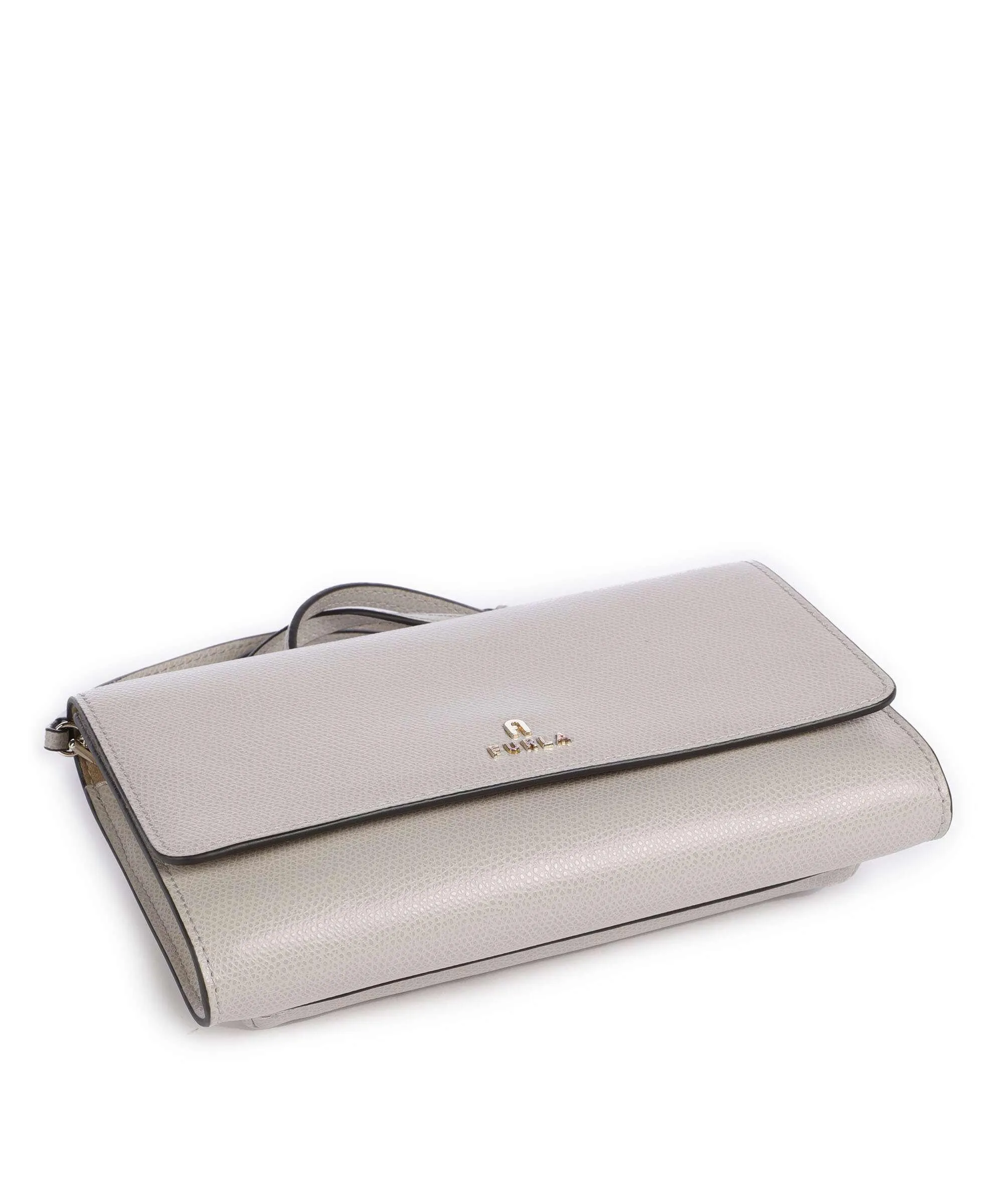  Furla Borsa a tracolla pelle granulata grigio chiaro  