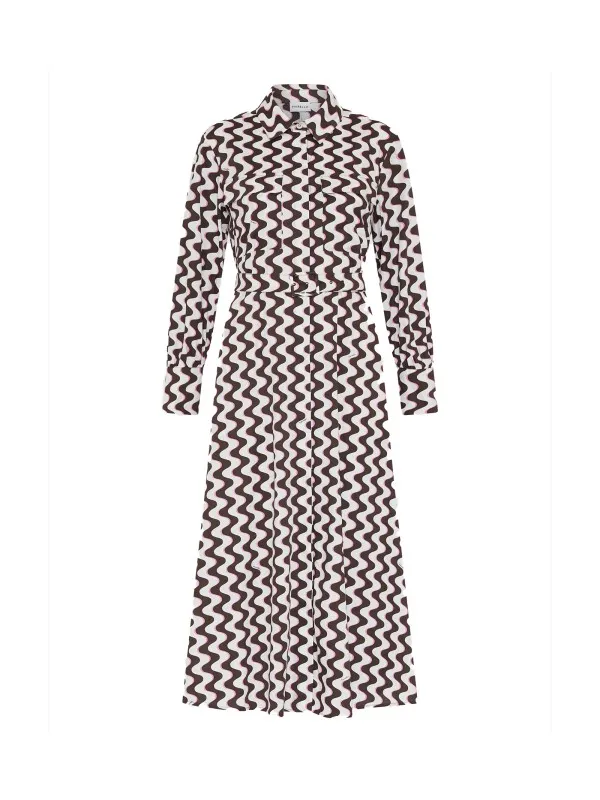 Future print long-sleeved dress