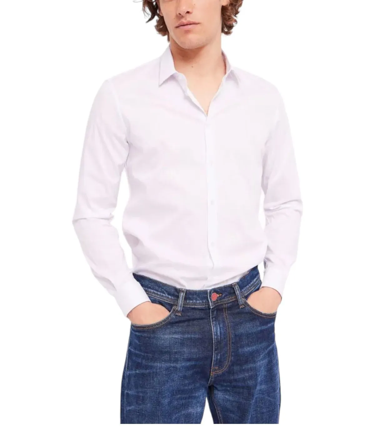 Gaudi Uomo Camicia Manica lunga Collo Italiano Slim