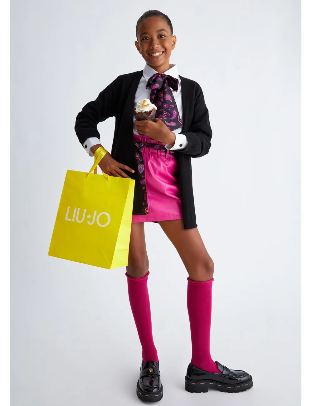 GF3065 CARDIGAN LIU JO KIDS BAMBINA MAGLIA APERTA BAMBINA BIMBA SHIRT CINTURA