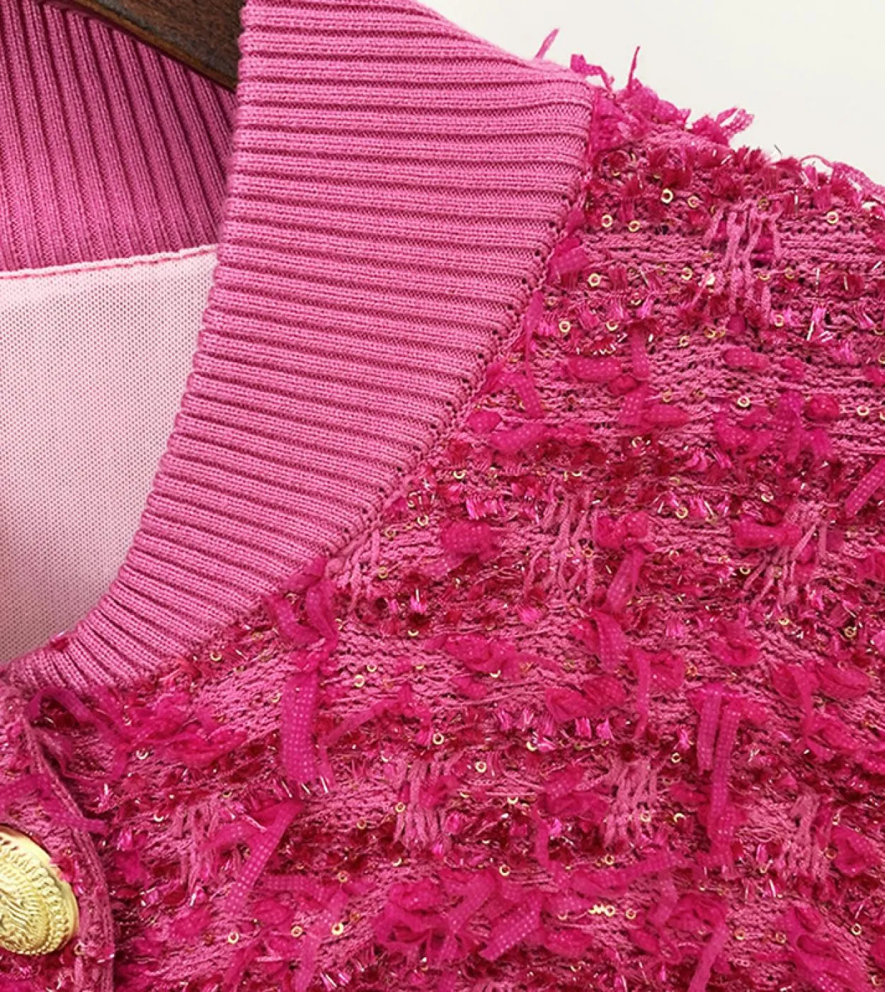 Giacca da baseball lavorata a maglia rosa caldo 2022 autunno inverno nuovo design moda cappotto da baseball in maglia con botton