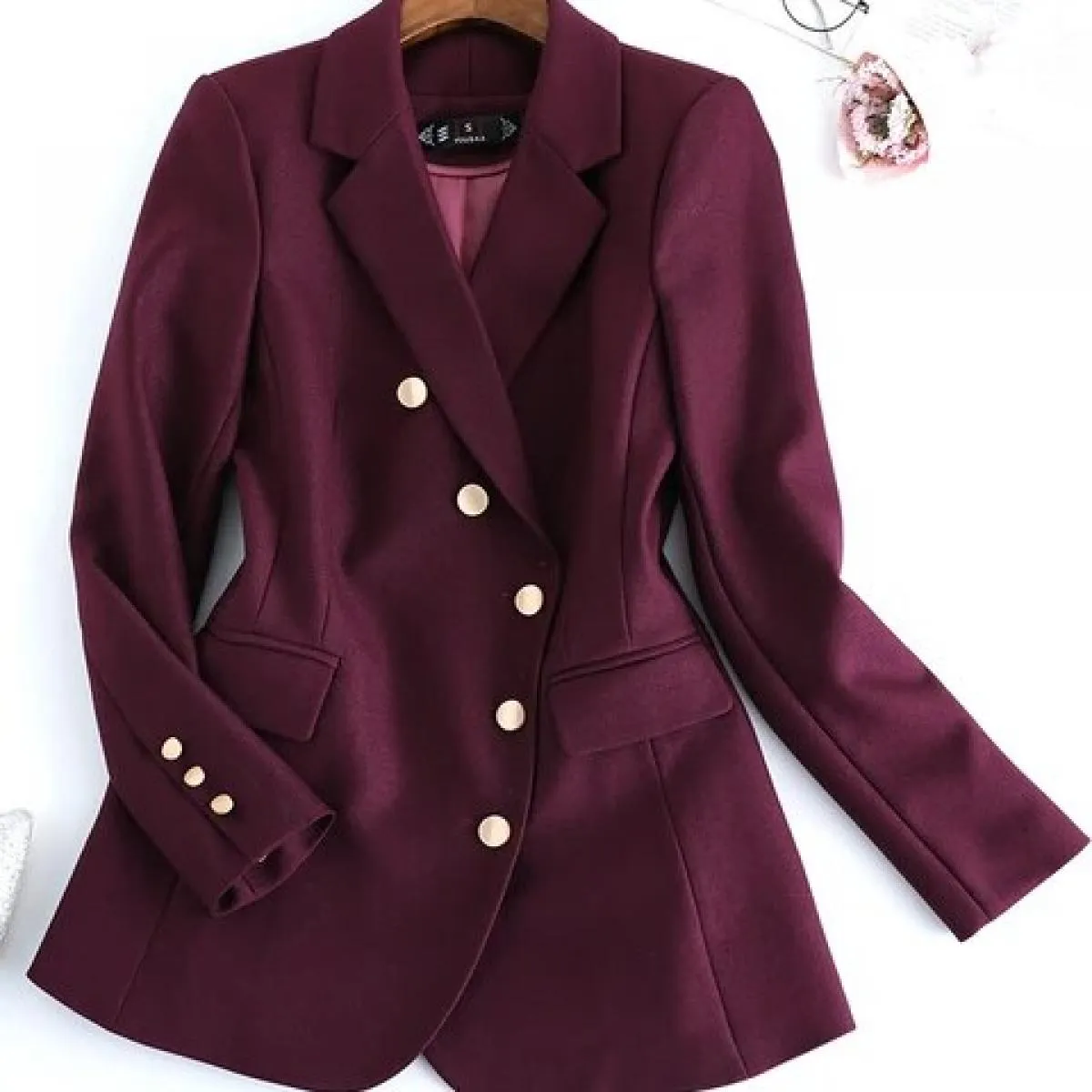 Giacca da donna Blazer da donna a maniche lunghe monopetto femminile Cappotto formale per l'autunno inverno