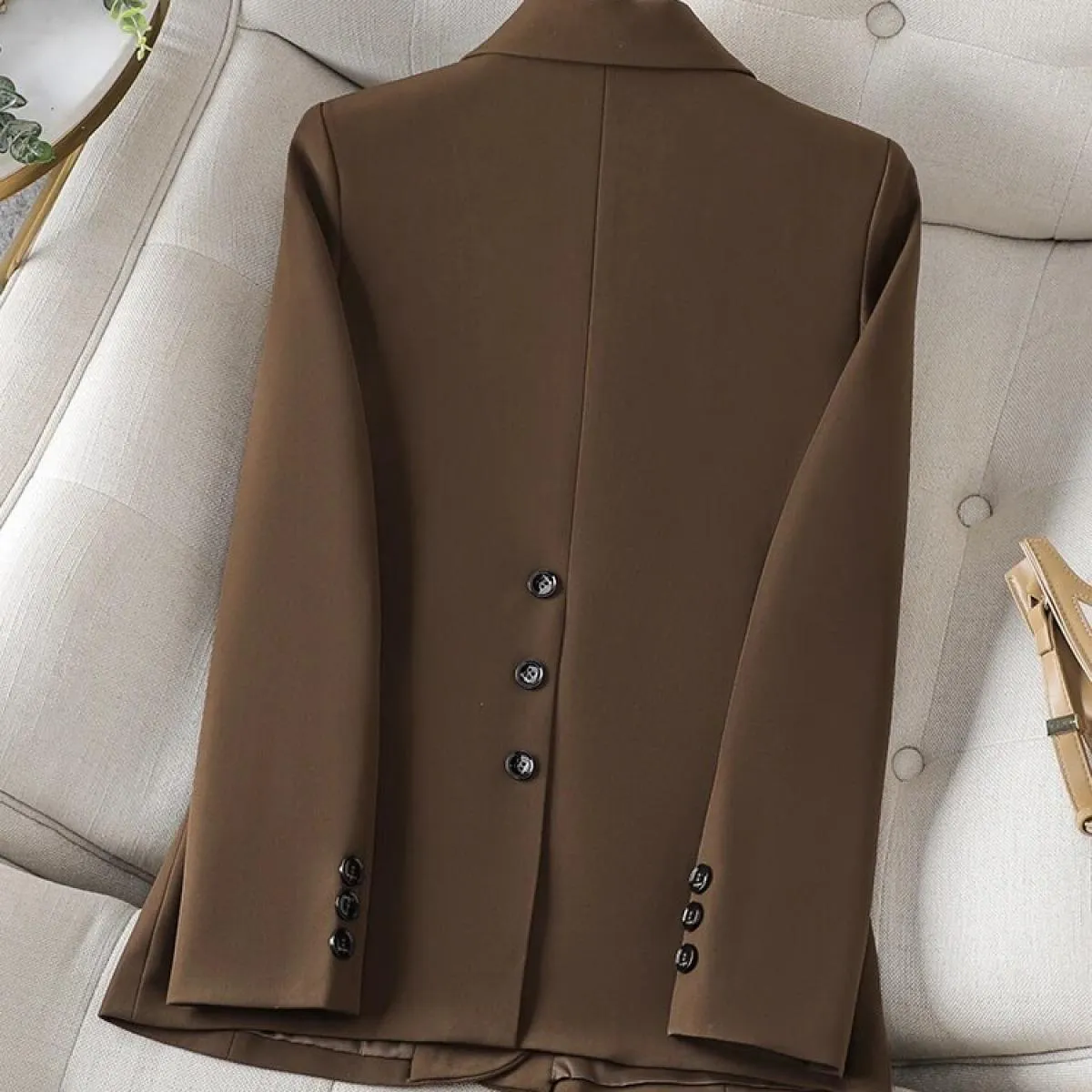 Giacca da donna da ufficio Giacca formale da donna Manica lunga Caffè Albicocca Rosso Abbigliamento da lavoro femminile Cappotto
