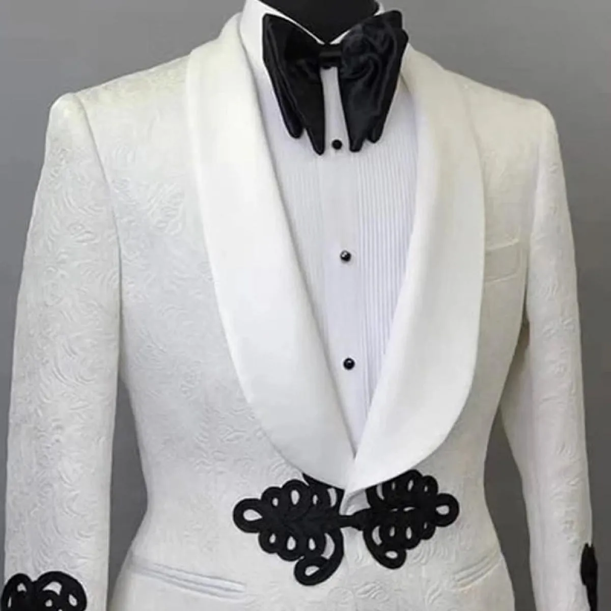 Giacca da uomo bianca Giacca con scialle Risvolto Giacca monopezzo su misura Cappotto da sposa slim fit Abiti Fashoin maschili