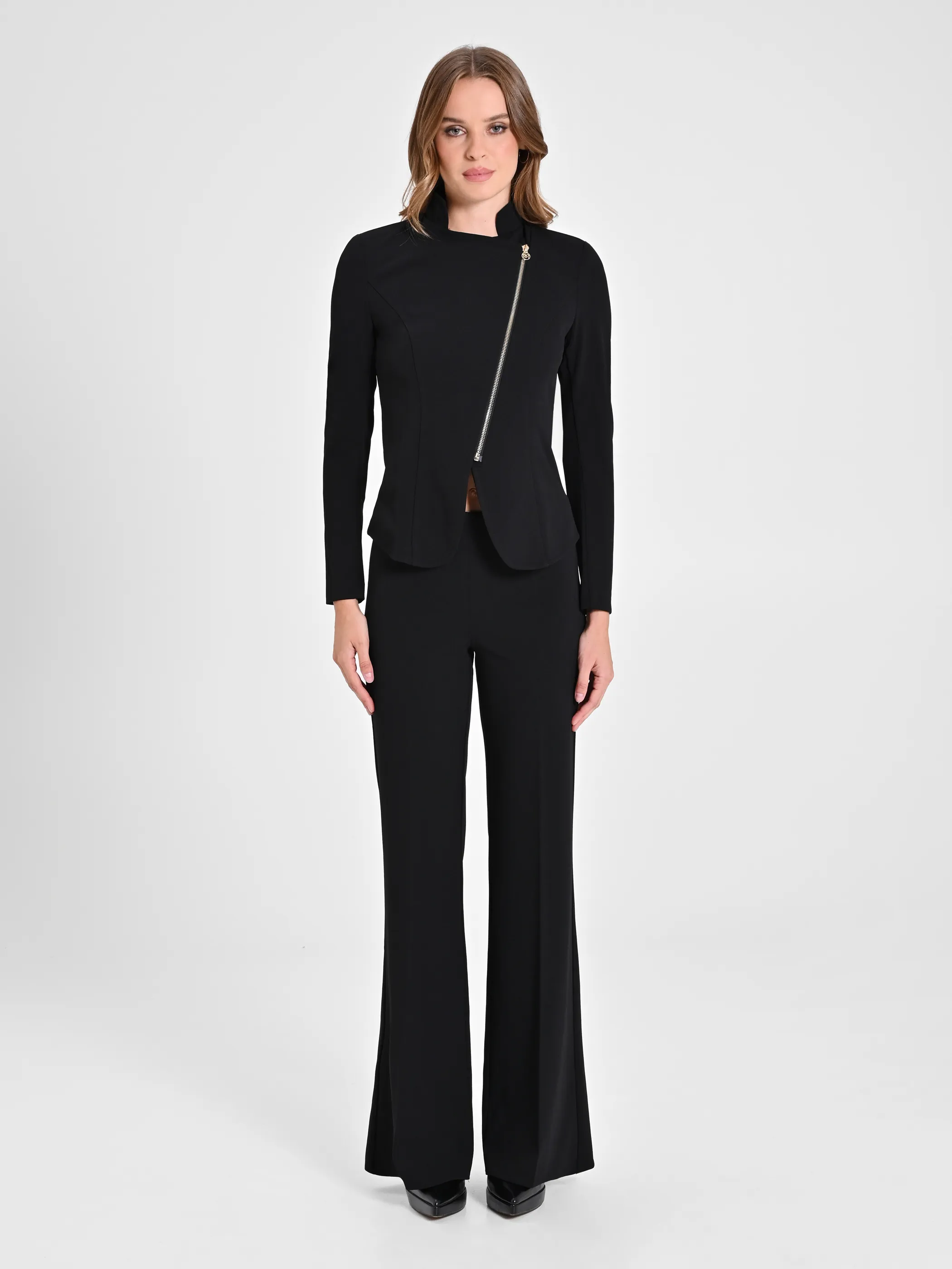      Giacca zip in scuba crèpe     