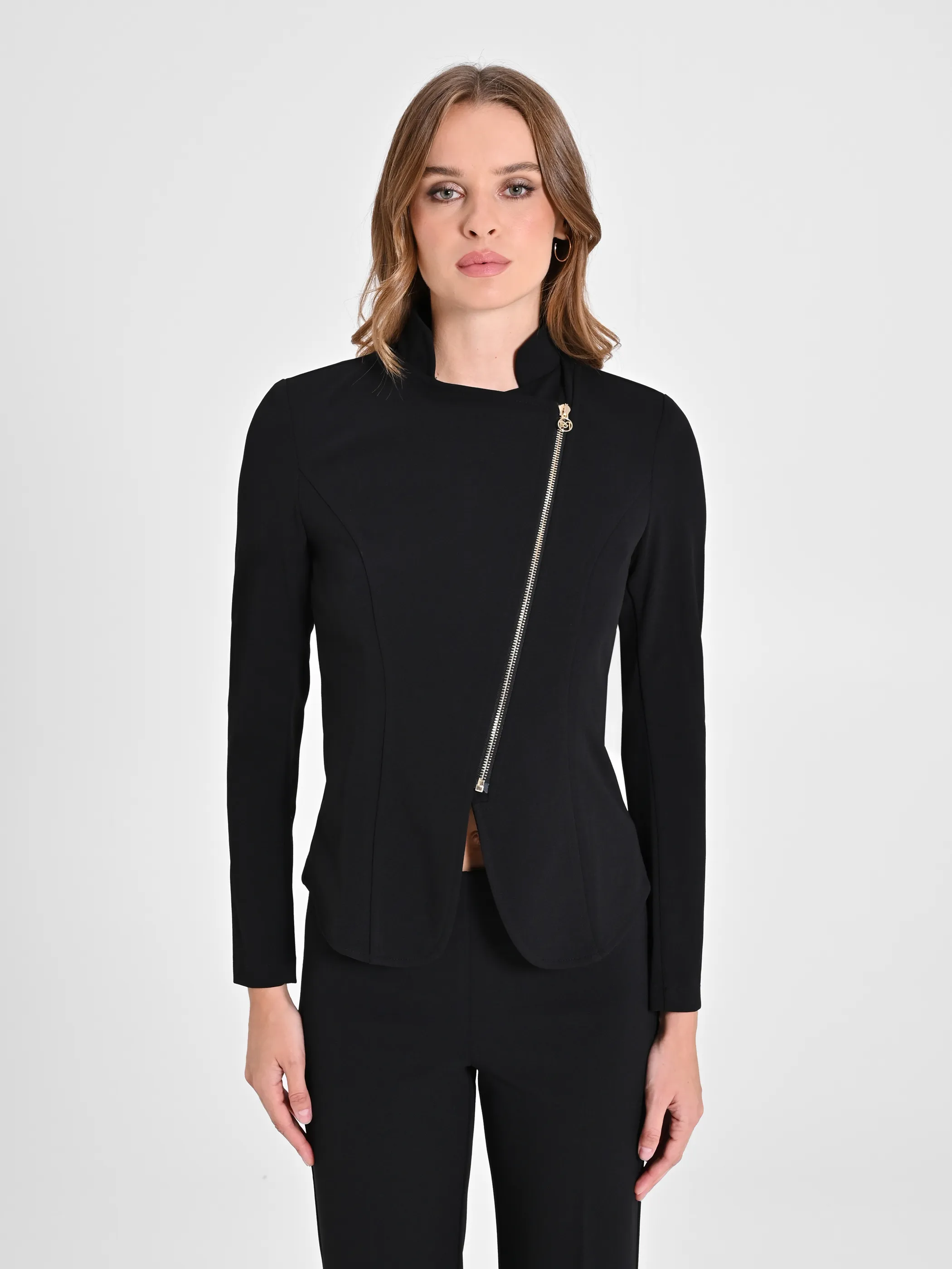      Giacca zip in scuba crèpe     