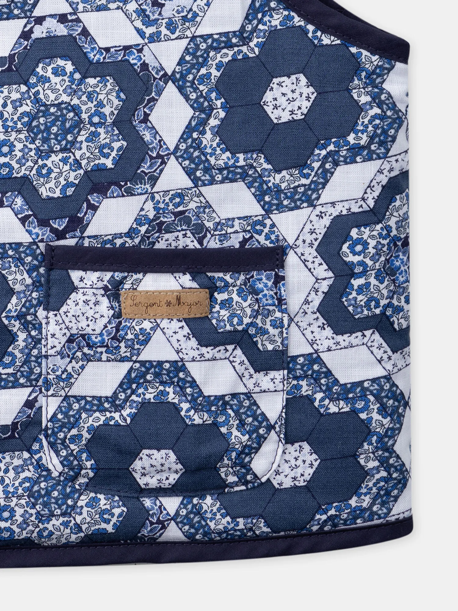 Gilet blu e bianco double face e matelassé    