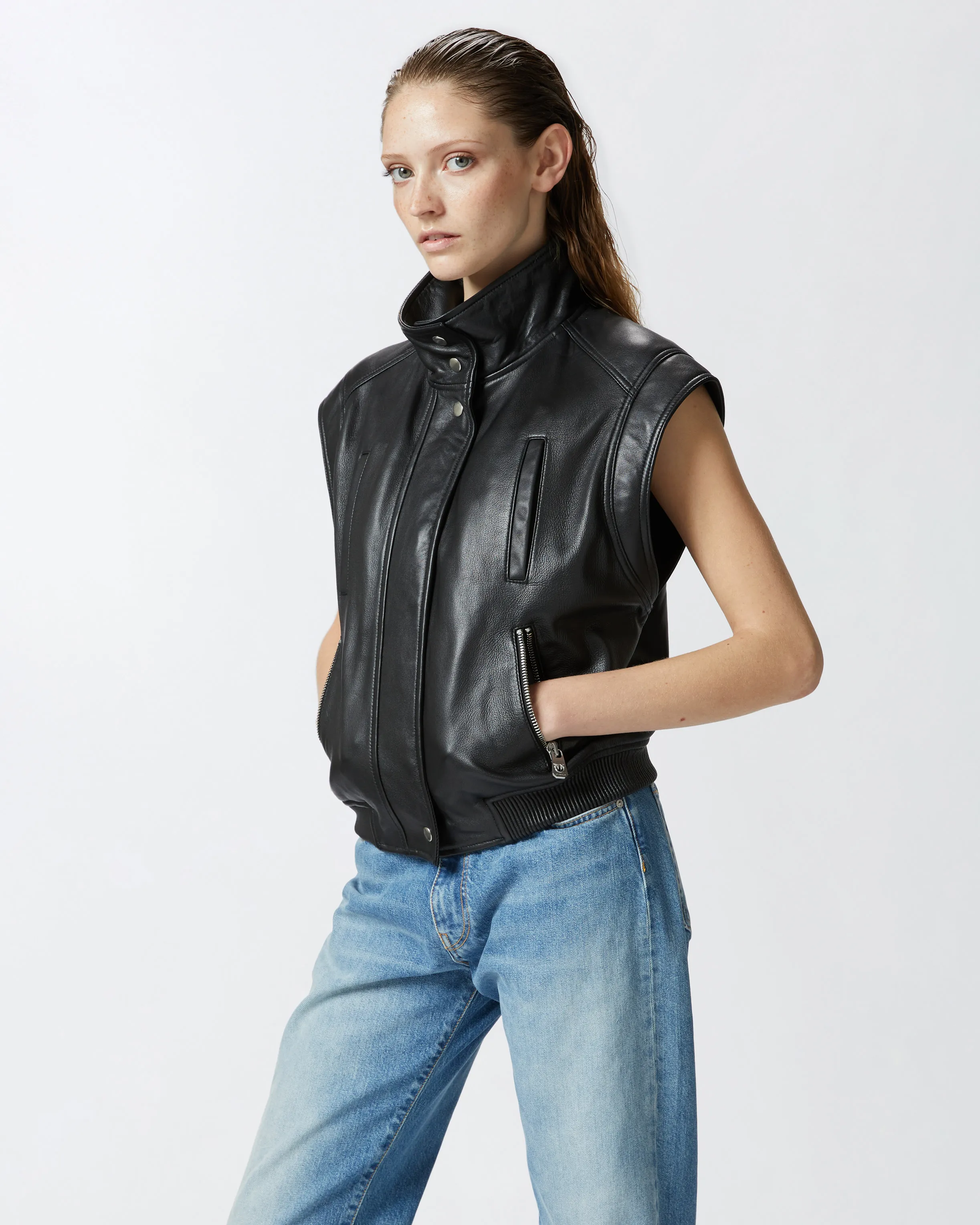  Gilet chiodo in nappa    