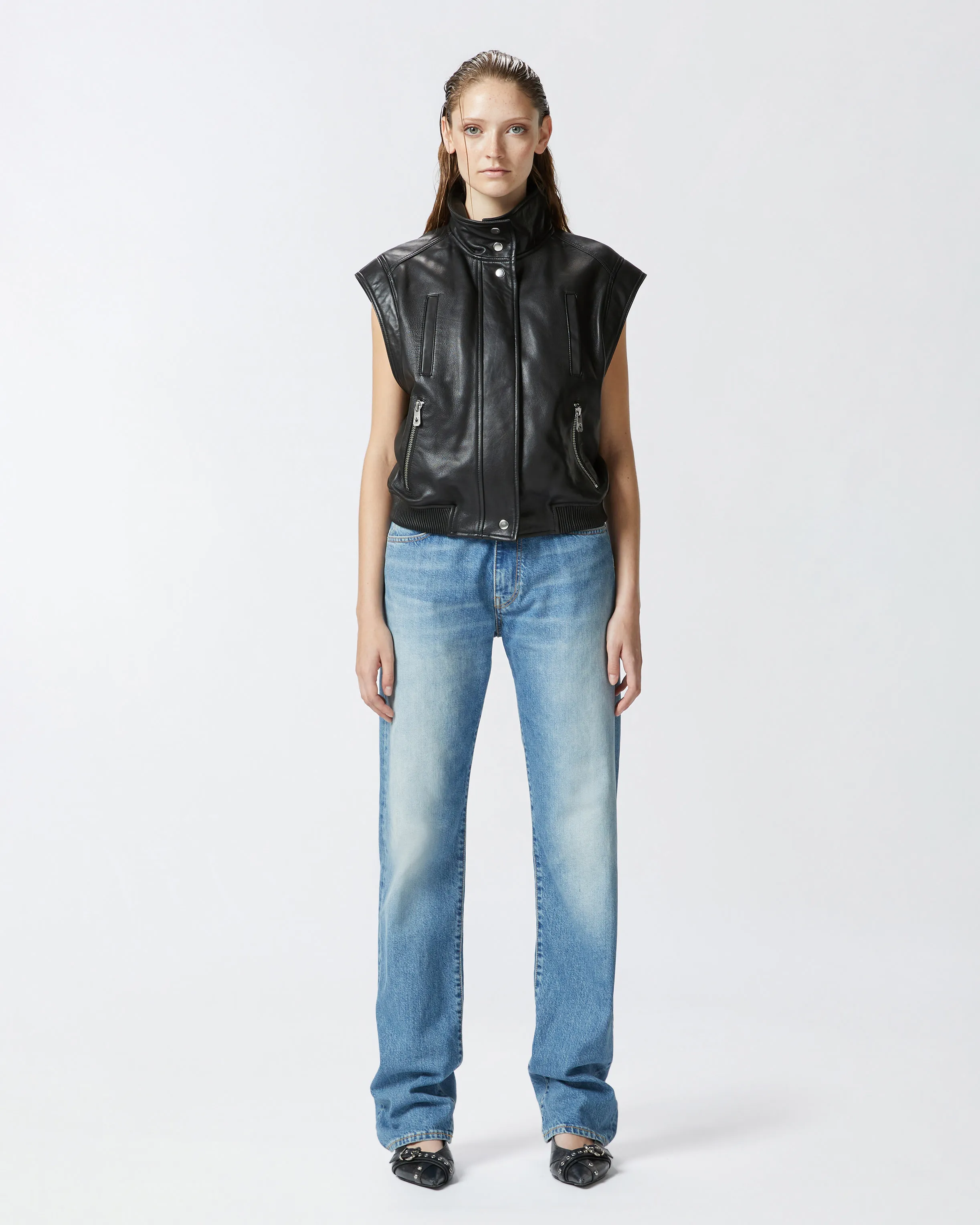  Gilet chiodo in nappa    
