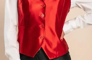Gilet elegante con bottoni, rosso