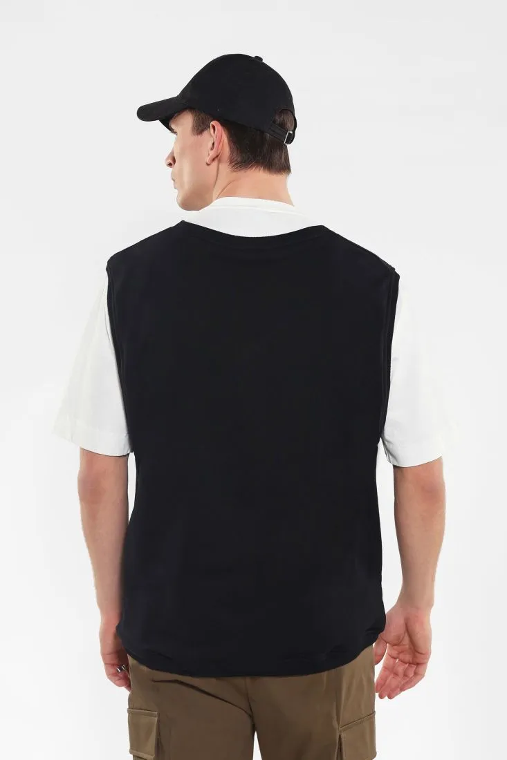 Gilet in puro cotone con scollo a V
