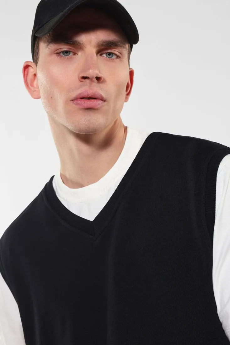 Gilet in puro cotone con scollo a V