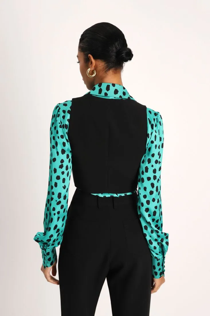 Gilet monocolour con taschino a filetto