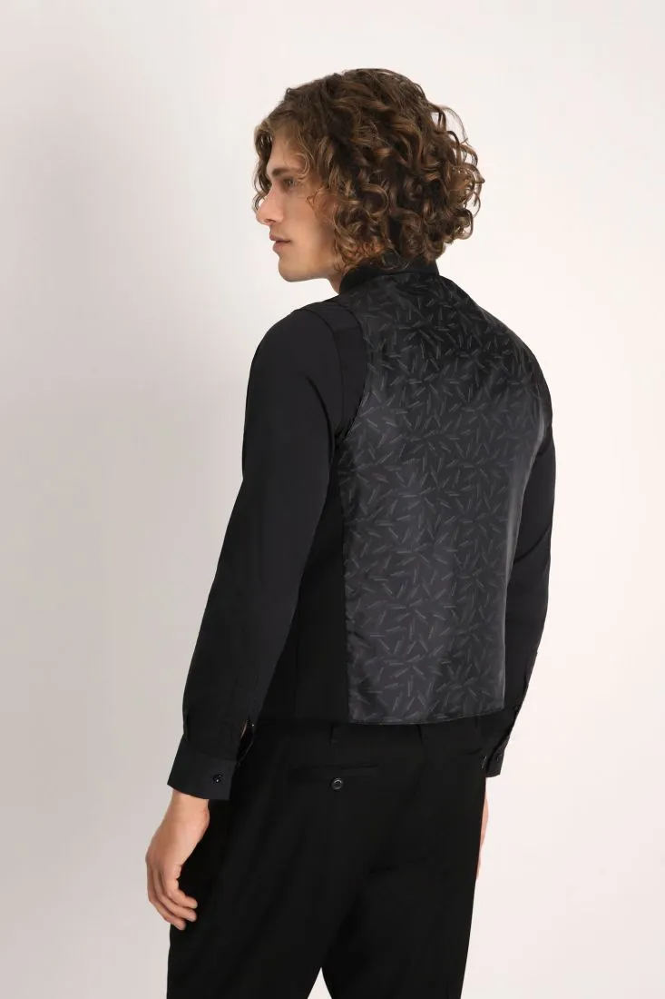 Gilet monocolour doppiopetto con tasche a filetto