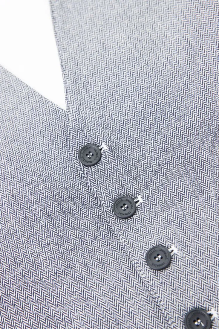 Gilet monopetto con bottoni a contrasto e martingala