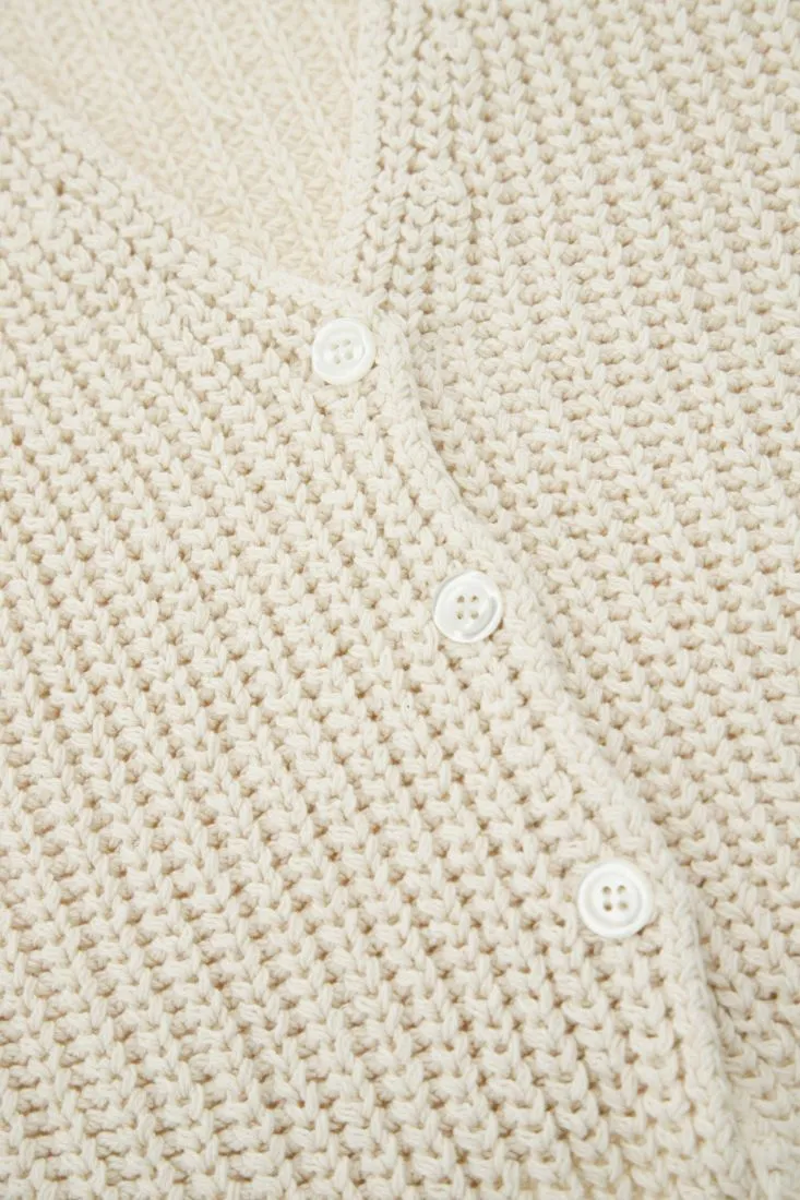 Gilet monopetto intrecciato sottile con bottoni