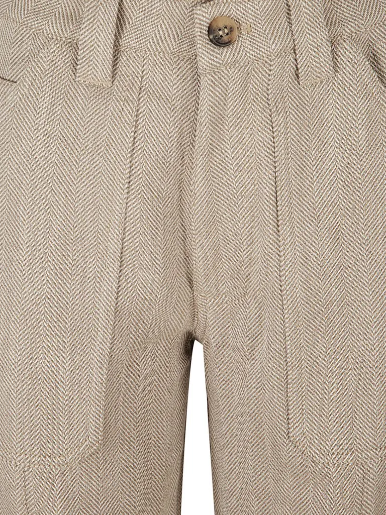 GOLDEN GOOSEJOURNEY W'S CARGO PANT LEESA HERRINGBONE COTTON FABRIC DARK OLIVE/VINTAGE WHITE