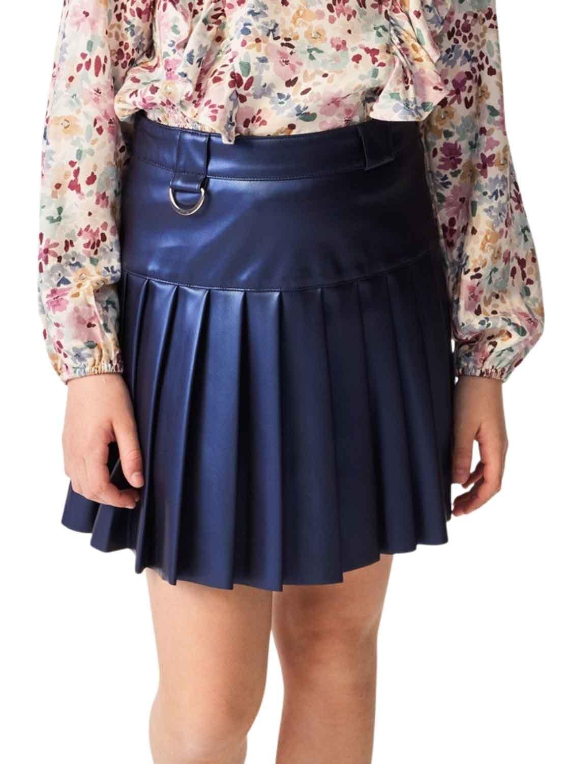 Gonna Mayoral Similpelle Blu per Bambina