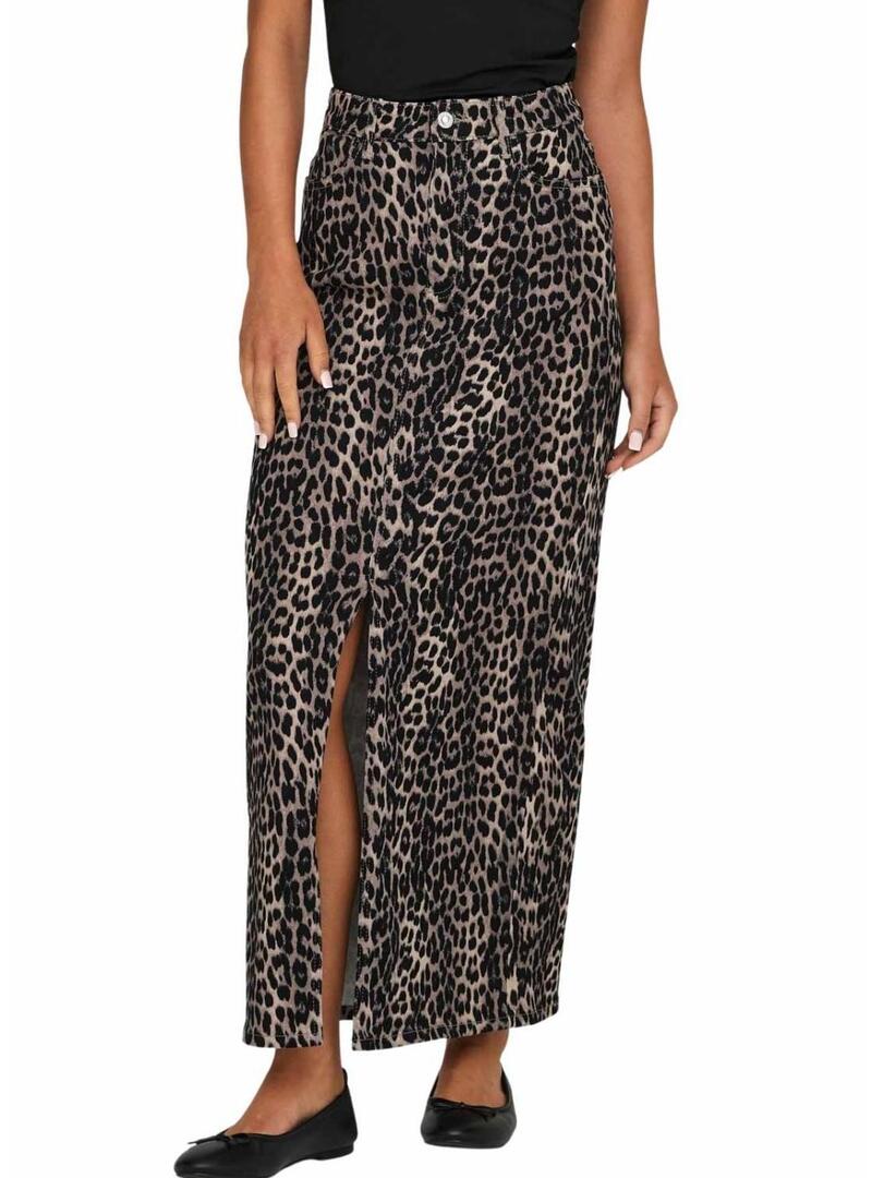 Gonna Only Cilla leopardata per donna.