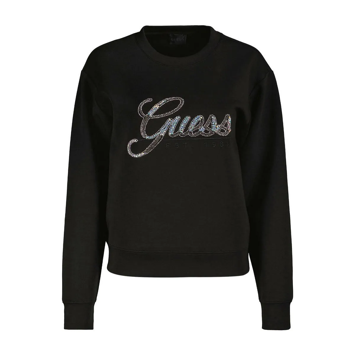      GUESS FELPA GIROCOLLO LOGO STRASS  